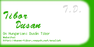 tibor dusan business card
